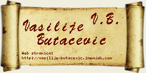 Vasilije Butačević vizit kartica